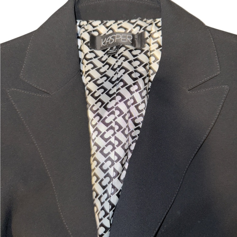 Kasper Black Blazer with Gold Zipper Details - Picture 3 of 6